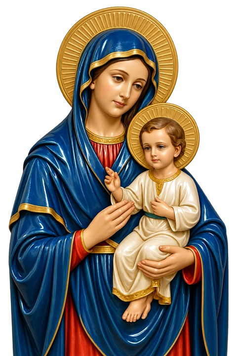 Mother Mary holding the child Jesus